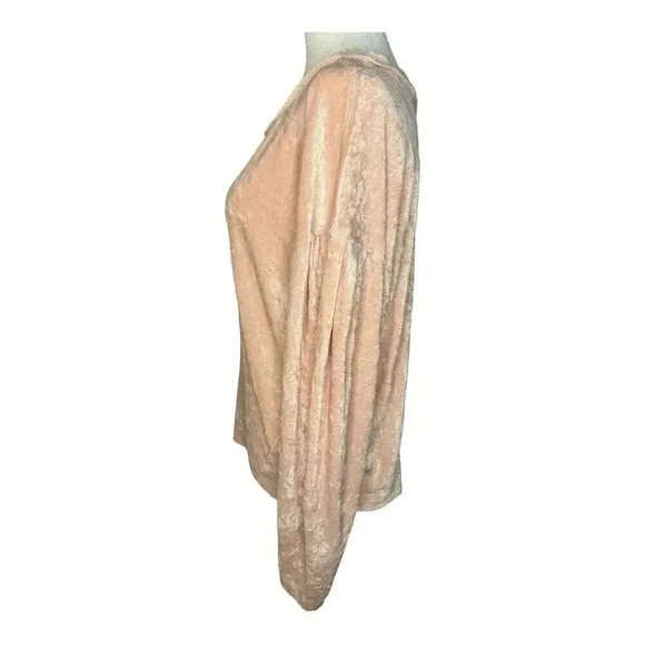 We The Free Women's Medium Pink Crushed Velvet Pullover Milan Sweater Sweatshirt - Picture 2 of 7